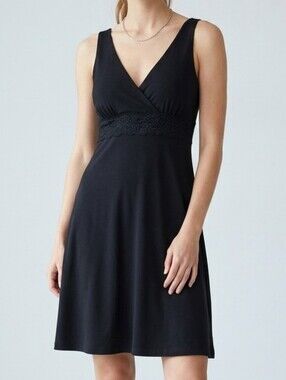 Majamas Black Celia Maternity & Nursing Dress / Nightie - Size S